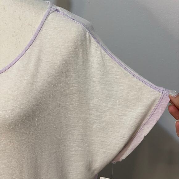 Free People We The Free Pluto Top Blouse Lavender Purple Pink Linen Blend Sz S - Picture 9 of 16